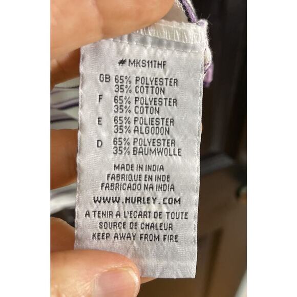 HURLEY Polo Shirt Mens Medium Y2K Vintage Skate Popped Collar Freedom of Choice - Picture 6 of 9